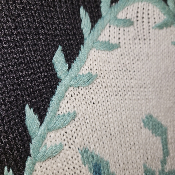 vintage floral high neck pullover knit tunic sweater grannycore 3D Embroidered - Picture 5 of 16